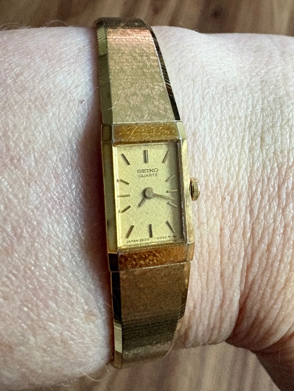 Vintage Seiko Women’s Gold Rectangular Face Bracelet Watch